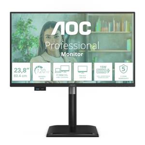 AOC LCD 24P4CV 23,8" IPS/1920x1080@120Hz/4ms/300cd/HDMI/DP/4xUSB/USB-C dock/RJ45/Repro/Pivot/HAS/5 let