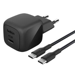 Belkin BOOST CHARGE™ 45W USB-C Power Delivery PPS nástěnná nabíječka + 1m USB-C na USB-C kabel, černá