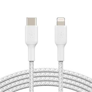 Belkin BOOST CHARGE™ Lightning/USB-C kabel, 1m, bílý - odolný