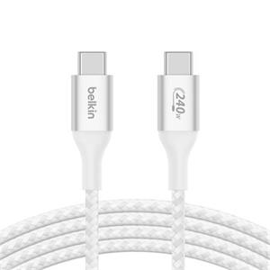 Belkin BOOST CHARGE™ USB-C/USB-C kabel 240W, 2m, bílý - odolný