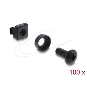Delock 10” a 19” Racková montážní sada 100 kusů černá