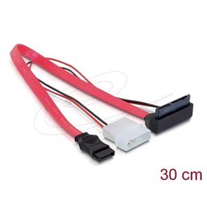 Delock Cable Micro SATA male > 2 pin power 5 V / 3,3 V + SATA 7 pin 30 cm upwards angled