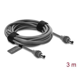 Delock Kabel DC 5,5 x 2,1 mm na DC 5,5 x 2,1 mm, kompatibilní se Starlink Mini, 3 m, šedý