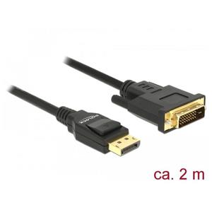 Delock Kabel DisplayPort 1.2 samec > DVI 24+1 samec pasivní 4K 30 Hz 2 m černý