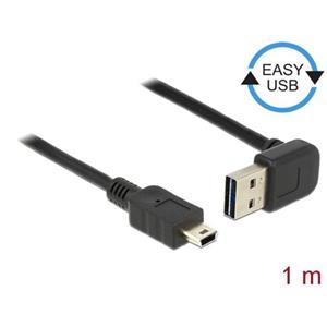 Delock Kabel EASY-USB 2.0 Typ-A samec pravoúhlý nahoru / dolů > USB 2.0 Typ Mini-B samec 1 m