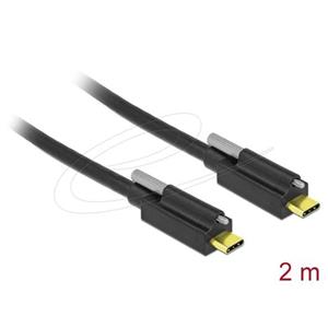 Delock Kabel USB 10 Gbps USB Type-C™ samec na USB Type-C™ samec se samec se šroubem nahoře 2 m černý