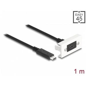 Delock Modul Easy 45 SuperSpeed USB 10 Gbps (USB 3.2 Gen 2) ze zásuvky USB Type-C™ na zástrčku USB Type-C™ s krátkým kab