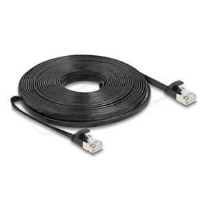 Delock Plochý patch kabel RJ45 zástrčka na zástrčku Cat.6A U/FTP 10 m, černý