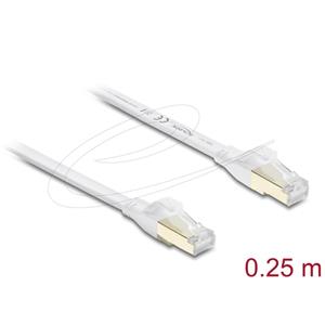 Delock Plochý spojovací kabel RJ45 Cat.8.1 U/FTP, až 40 Gbps, 0,25 m, bílý