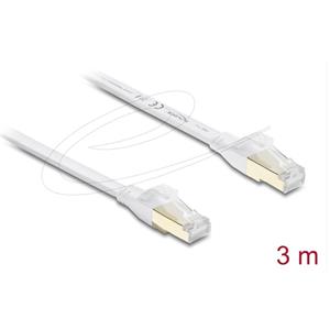 Delock Plochý spojovací kabel RJ45 Cat.8.1 U/FTP, až 40 Gbps, 3 m, bílý