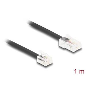 Delock Telefonní kabel RJ45, ze zástrčky na zástrčku RJ11, černý, 1 m