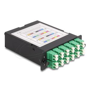 Delock Vysoce hustá (HD) optickovláknová kazeta ze zástrčky MPO na 12 x zásuvek LC Duplex, 24 vláken,