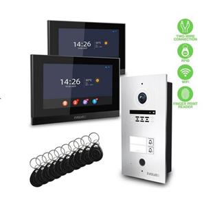 EVOLVEO DoorPhone ID-2, 2drátový videotelefon pro dva byty s RFID, otiskem prstu a podporou ONVIF kamer