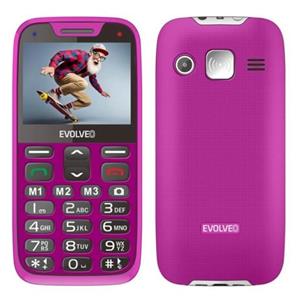 EVOLVEO EasyPhone XR, mobilní telefon pro seniory s nabíjecím stojánkem, růžová