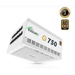 EVOLVEO G750 zdroj 750W, 80+ GOLD, ATX 3.1, PCIe 5.1, aPFC, 140mm ventilátor, modulární, záruka 3 roky, bílý