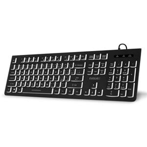 EVOLVEO K1010, klávesnice s bílým podsvícením, CZ+SK, černá