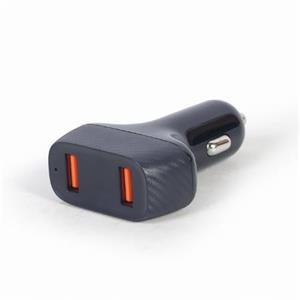 Gembird Nabíječka do auta, 2x USB, fast charger, QC3.0, 36 W, černá