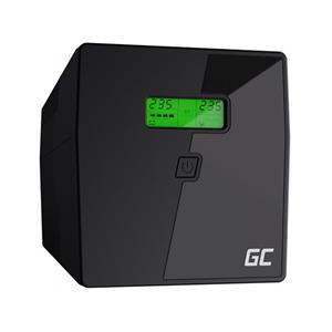 Green Cell Nepřerušitelný zdroj napájení UPS 1000VA 600W s LCD displejem | VERZE EU | 2x Schuko 2x IEC zásuvky