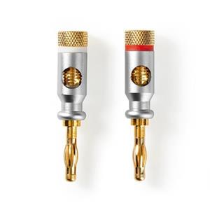 Nedis CAGC26900ME - Banánkový Konektor | Zástrčka | Kov | Stříbrný