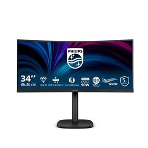 Philips LCD 34B2U3600C 34" zakřivený VA/3440x1440@120Hz/4ms/300cd/HDMI/DP/4xUSB/USB-C dock/RJ45/Repro/HAS/5 let