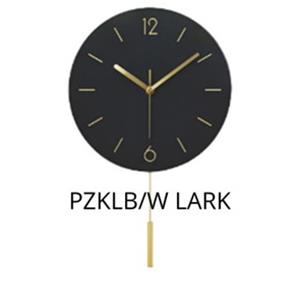PLATINET NÁSTĚNNÉ KULATÉ HODINY LARK BLACK, tichý mechanismus, stylové kyvadlo