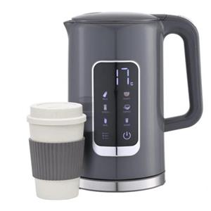 PLATINET RYCHLOVARNÁ KONVICE LCD 1,7L 5 TEPLOT + 450 ML CESTOVNÍ HRNEK, ŠEDÁ