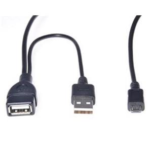 PremiumCord USB redukce kabel USB A/female+USB A/male - Micro USB/male OTG