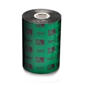 Zebra Resin Ribbon, 110mmx74m (4.33inx242ft), 5095; High Performance, 12mm (0.5in) core,